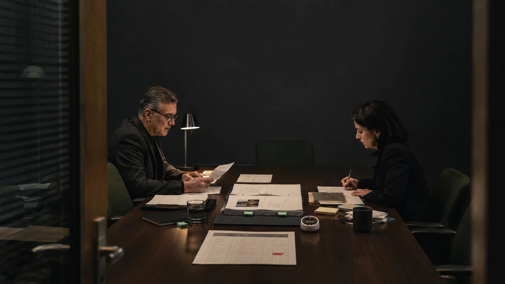 Independent reviewers examining a candidate’s evidence dossier.